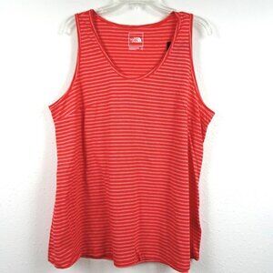The North Face Tank Top Women's Plus Size 1X Orange Stripe Slim Fit